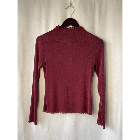 Burgundy Metallic Sheer Top - Picture 1 of 6